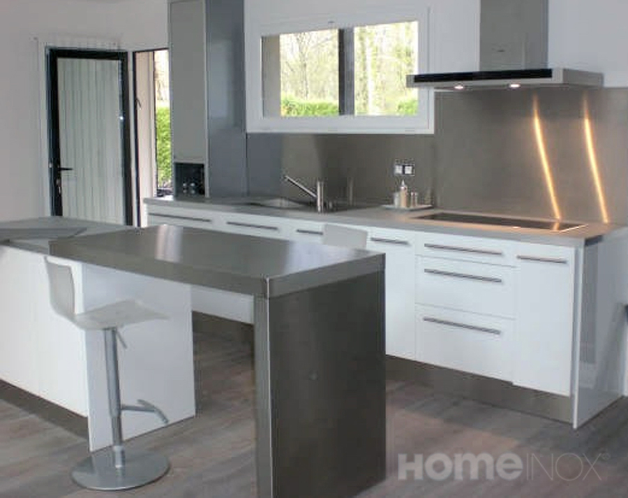 Cuisine noir bois inox – lombards Credence désign cuisine