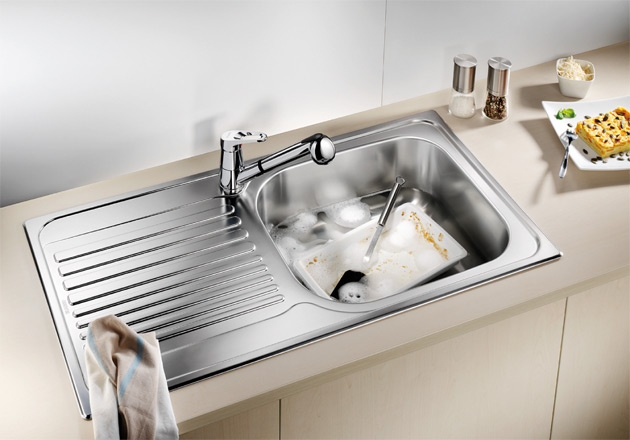 Évier cuisine inox 1 bac sans égouttoir avec une grande cuve XL