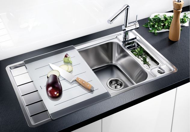 Evier inox 2 Bacs Réversible avec égouttoir A Encastrer blanco Blancotipo -  BLANCOTIPO 8 S - meilleur prix - 511925 - Home Inox