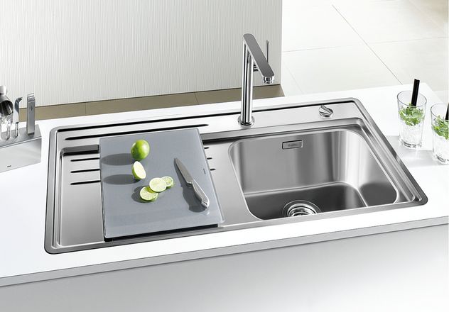 Evier inox 1 Bac Avec égouttoir Semi affleurant blanco Blancostrato -  BLANCOSTRATO Pro-IF - meilleur prix - 516758 - Home Inox