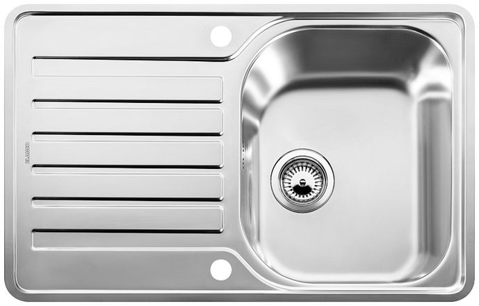 Evier inox 1 Bac Réversible avec égouttoir Semi affleurant blanco