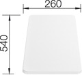 BLANCO  PLANCHE à DECOUPER EN PLASTIQUE BLANC 540 X 260 X 20 MM