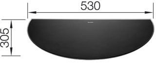 BLANCO  PLANCHE à DéCOUPER RONIS NOIR EN VERRE SéCURIT 530 X 305 MM