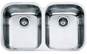 EVIER INOX DOUBLE BAC SANS EGOUTOIR ENCASTRE ⋆