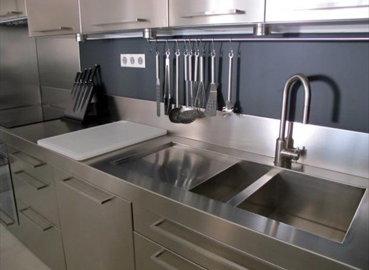 Cuisine inox - Plan de travail sur mesure - inox brossé - HOME-INOX