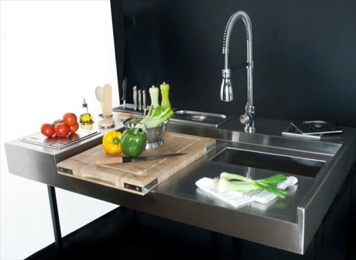 Cuisine inox - Plan de travail sur mesure - inox brossé - HOME-INOX